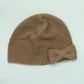 Cashmere beanie with bow