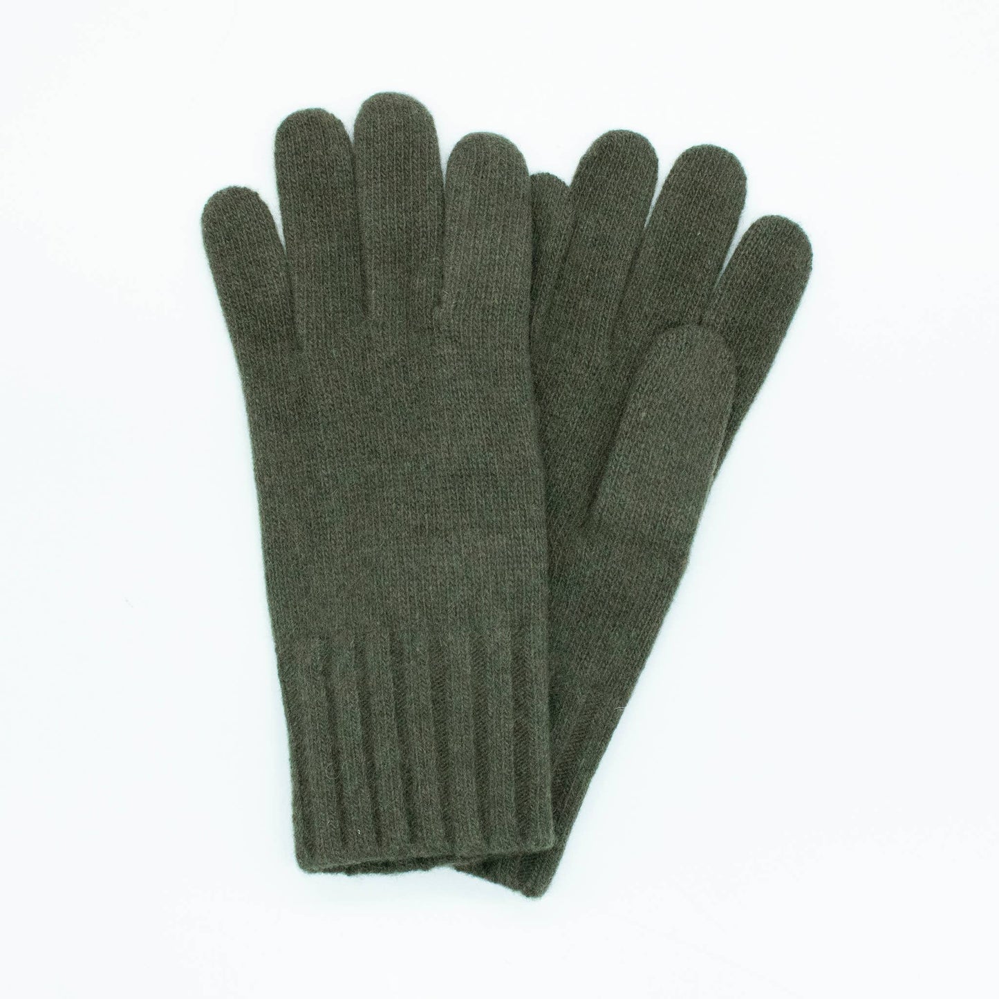 Cashmere gloves with wide rib cuff