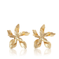 KARINE SULTAN - Large Flower Stud Earrings - 24K Gold Plated