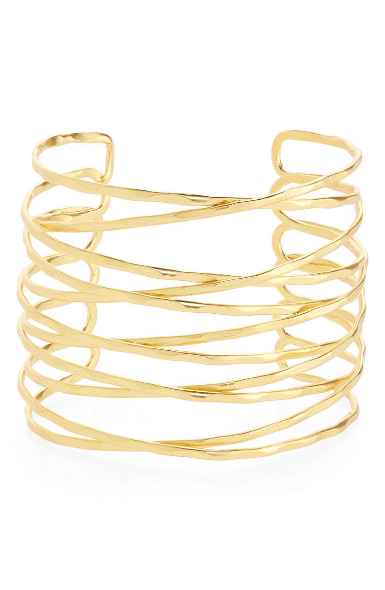 KARINE SULTAN - Wire Cuff - Statement Bracelet - 24K Gold Plated