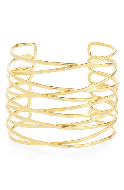 KARINE SULTAN - Wire Cuff - Statement Bracelet - 24K Gold Plated
