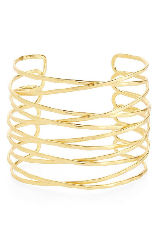 KARINE SULTAN - Wire Cuff - Statement Bracelet - 24K Gold Plated