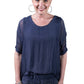 Adriana Silk Double Raw Edge Top (BQ209)
