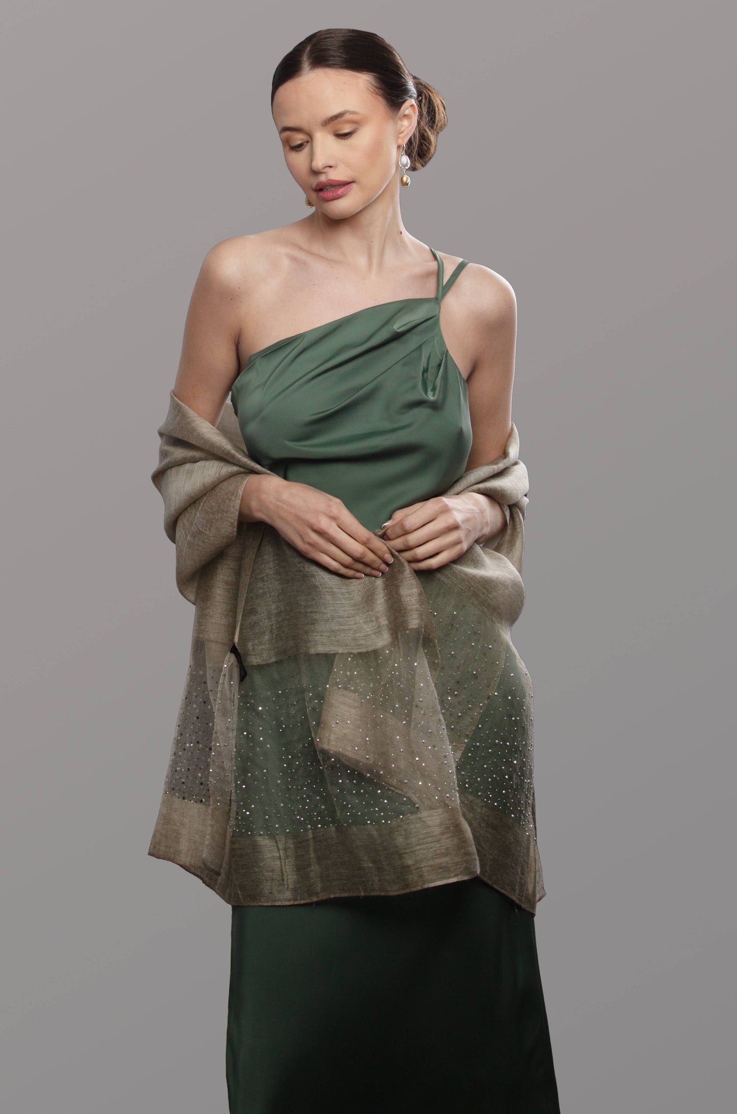 SAACHI - Star Gazer Wool Blend Sparkle Silk Scarf