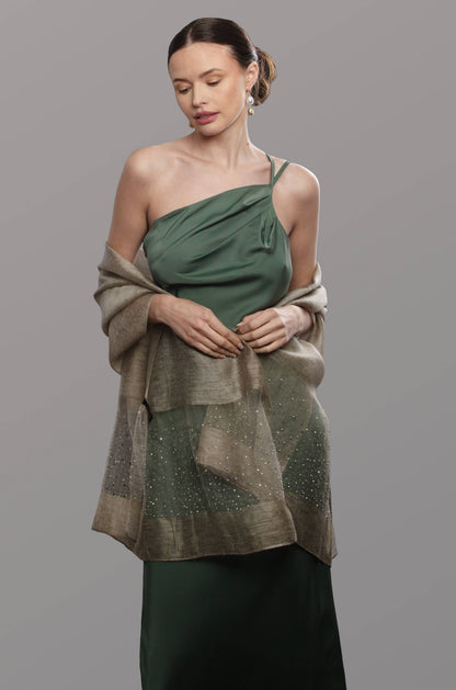 SAACHI - Star Gazer Wool Blend Sparkle Silk Scarf