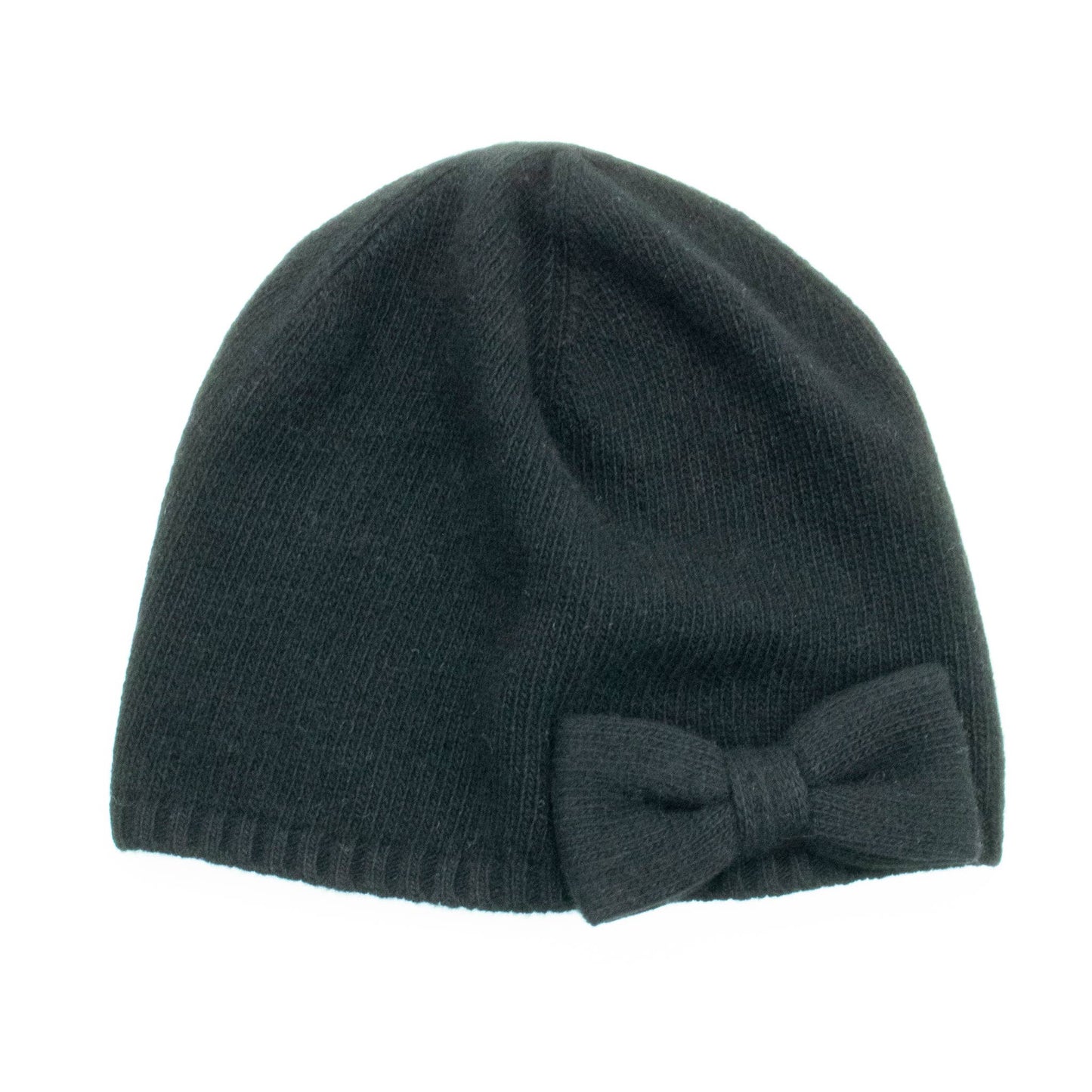 Cashmere beanie with bow