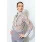 INA - Luxe Satin Contrast Collar Lace Button Down Blouse