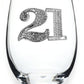21st Birthday Jeweled Stemless Wine Glass