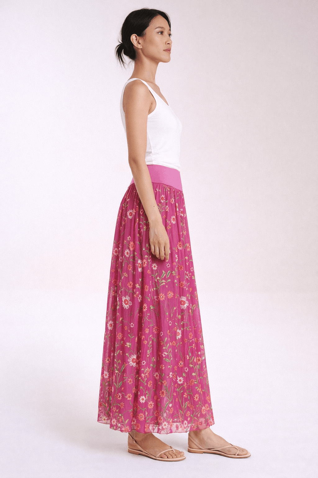 TINA Stephens Italy/Tees By Tina - Sable Garden Silk Skirt (SL202G)