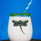 Dragonfly Jeweled Stemless Wine Glass