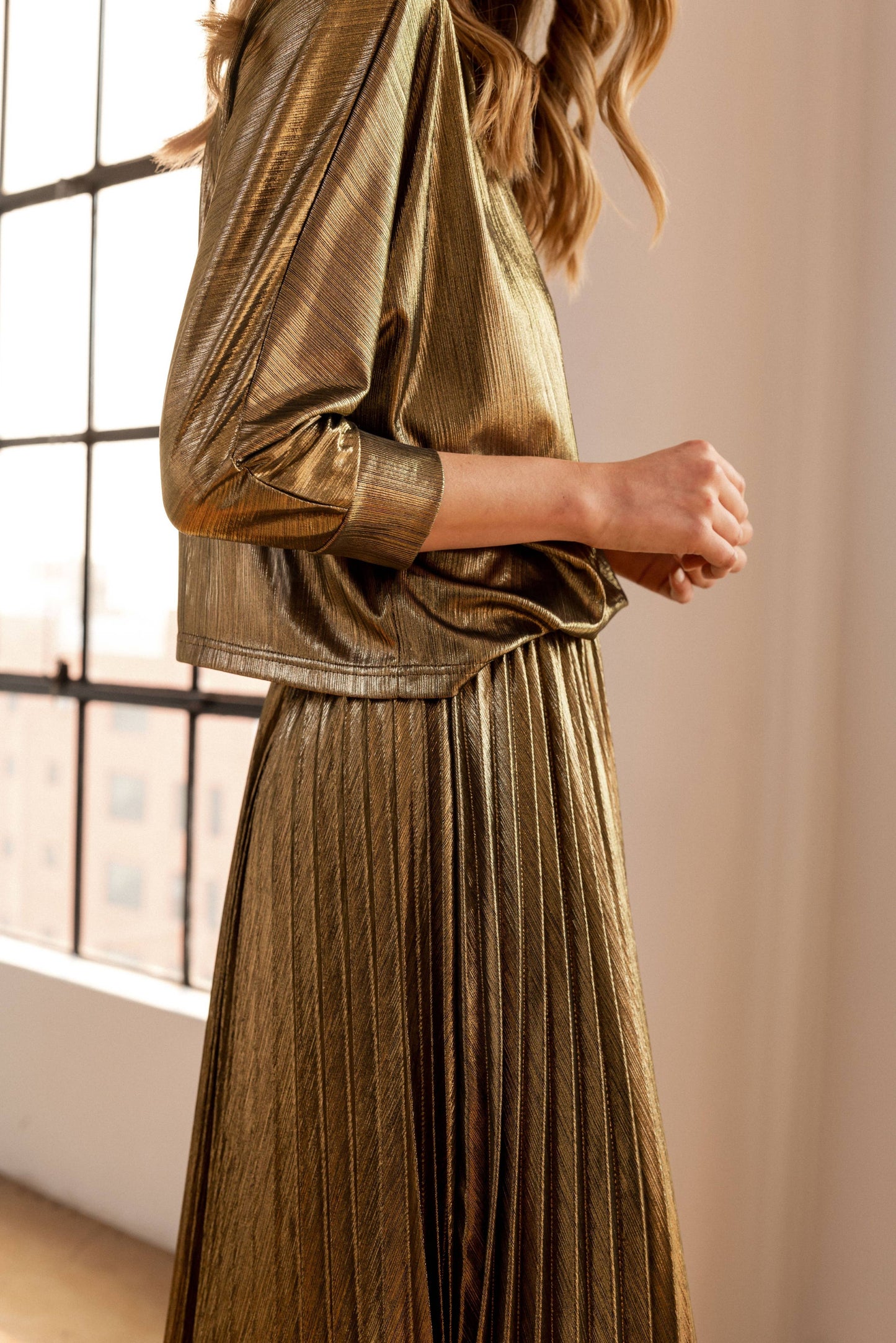 Jonah Stretch Shimmering Knit Top