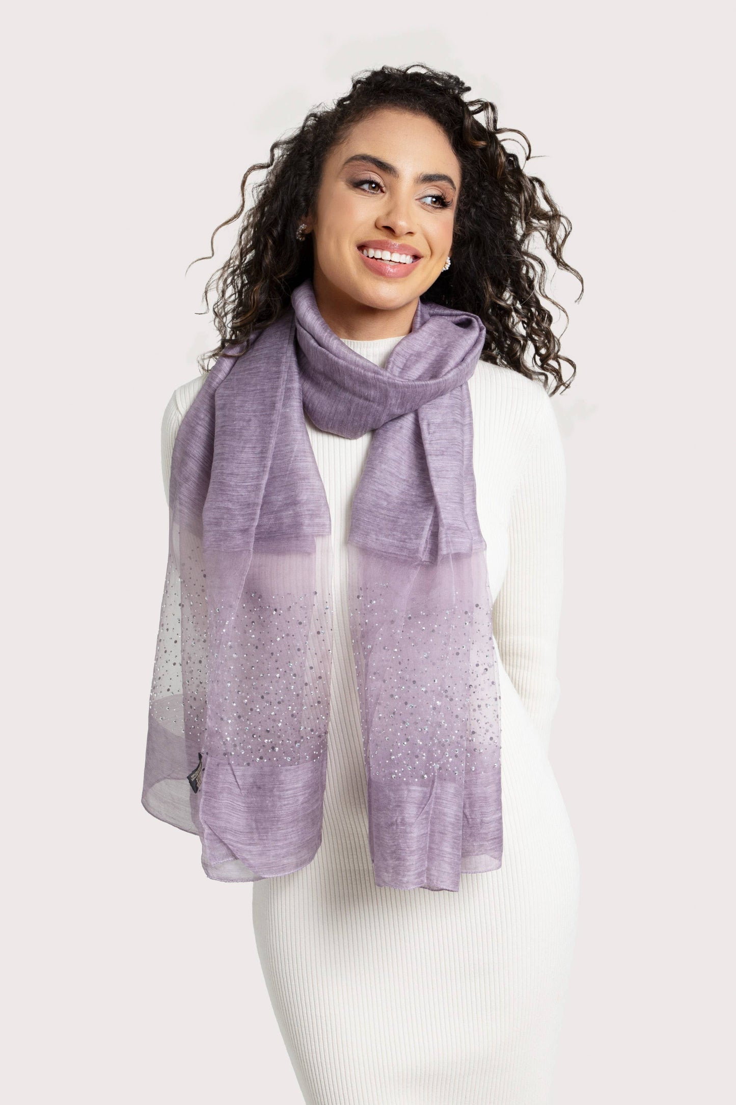 SAACHI - Star Gazer Wool Blend Sparkle Silk Scarf