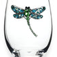 Dragonfly Jeweled Stemless Wine Glass