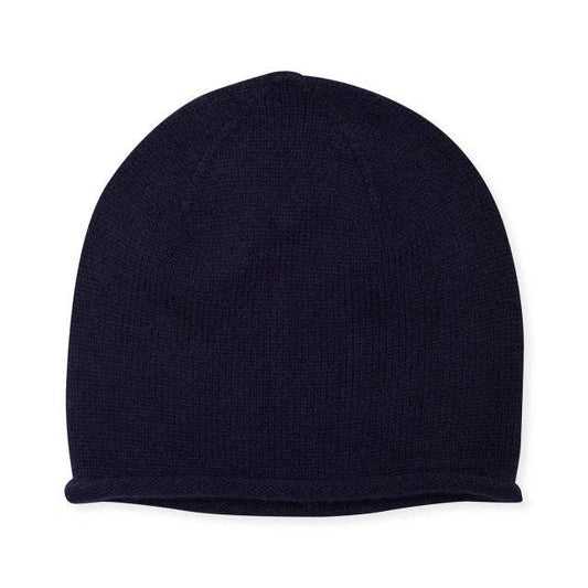 Cashmere Plain Knit Beanie - Black