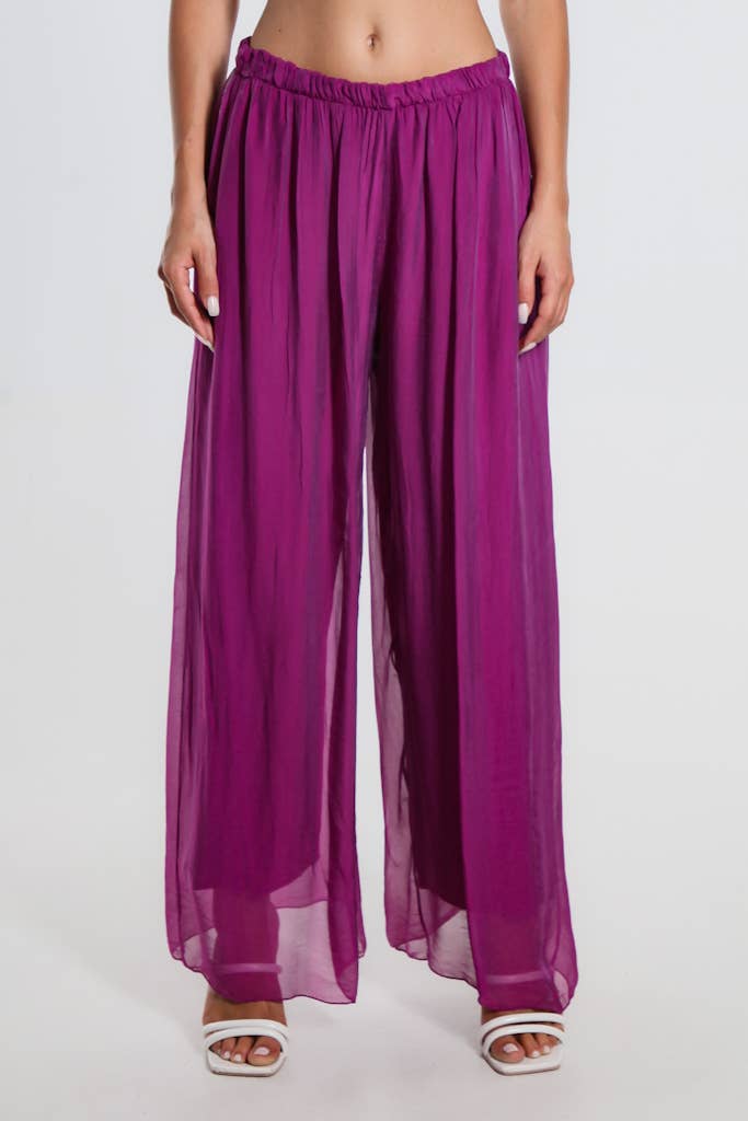 TINA Stephens Italy/Tees By Tina - Roxy Silk Straight Leg Pant (PL212)