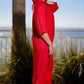 TINA Stephens Italy/Tees By Tina - Fernanda Open Collar Linen Dress (DQ107)