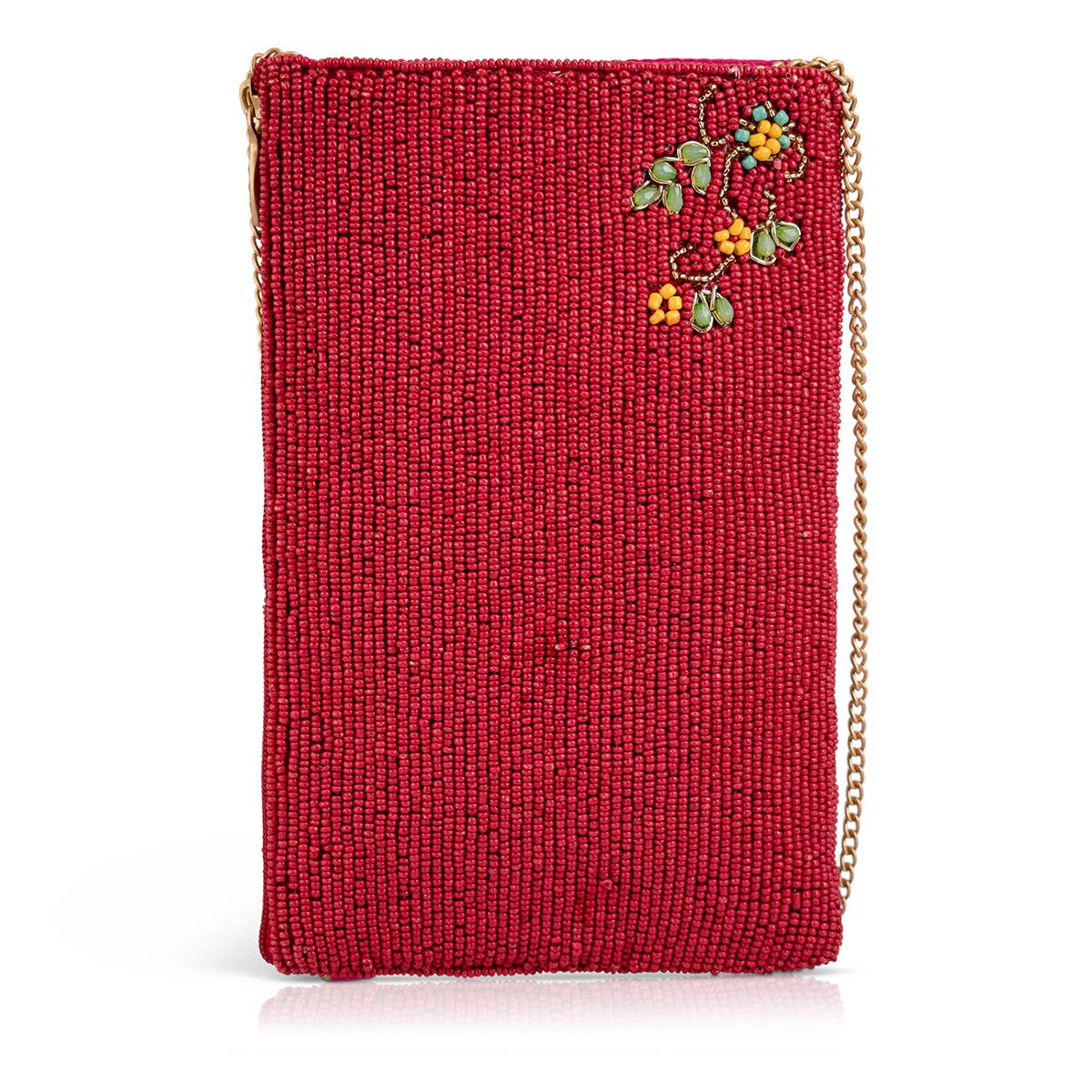Mary Frances Accessories - Meadow Ditsy Floral Multi Color Beaded Crossbody Phone Bag
