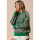 Clear Sequin Plaid Sweater