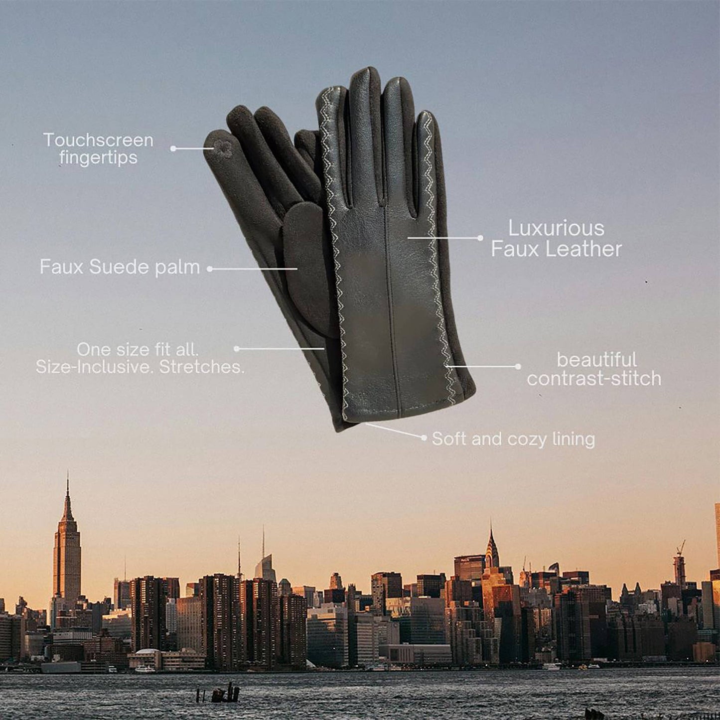 KIM Faux Leather Gloves