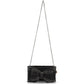 Bow Chic Sparkly Black Clutch