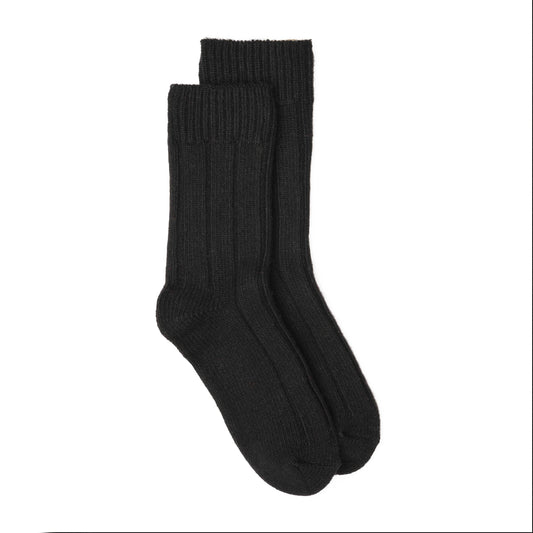Plain Recycled Wool Ankle Sock - Black