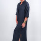 TINA Stephens Italy/Tees By Tina - Fernanda Open Collar Linen Dress (DQ107)