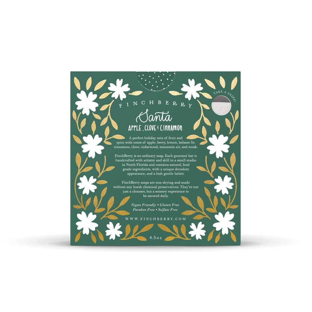 Finchberry Santa Stocking Stuffer Vegan-Friendly Holiday Boxed Soap