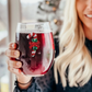 Candy Cane Christmas Holiday Jeweled Stemless Wine Glass