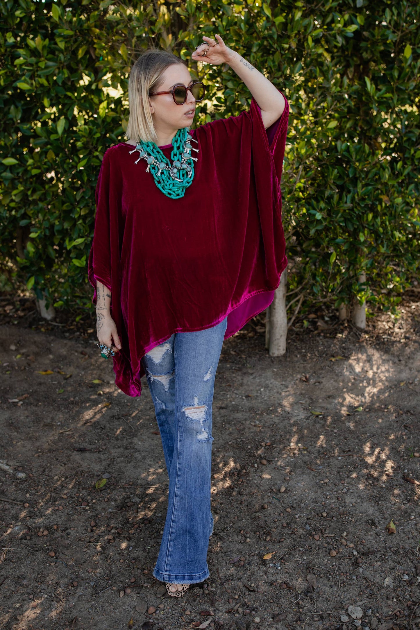 Jennifer Grace Zandra Silk Velvet Scarf Top
