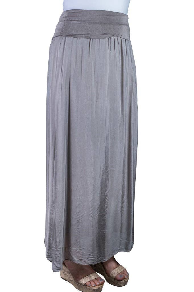 TINA Stephens Italy/Tees By Tina - Brenda Silk Foldover Waist Skirt (SL204)