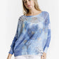 TINA Stephens Italy/Tees By Tina - Circle Flower Danielle Batwing Open Knit Sweater (BLS424CF)