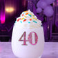 40th Birthday Jeweled Stemless Wine Glass