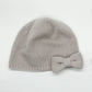 Cashmere beanie with bow