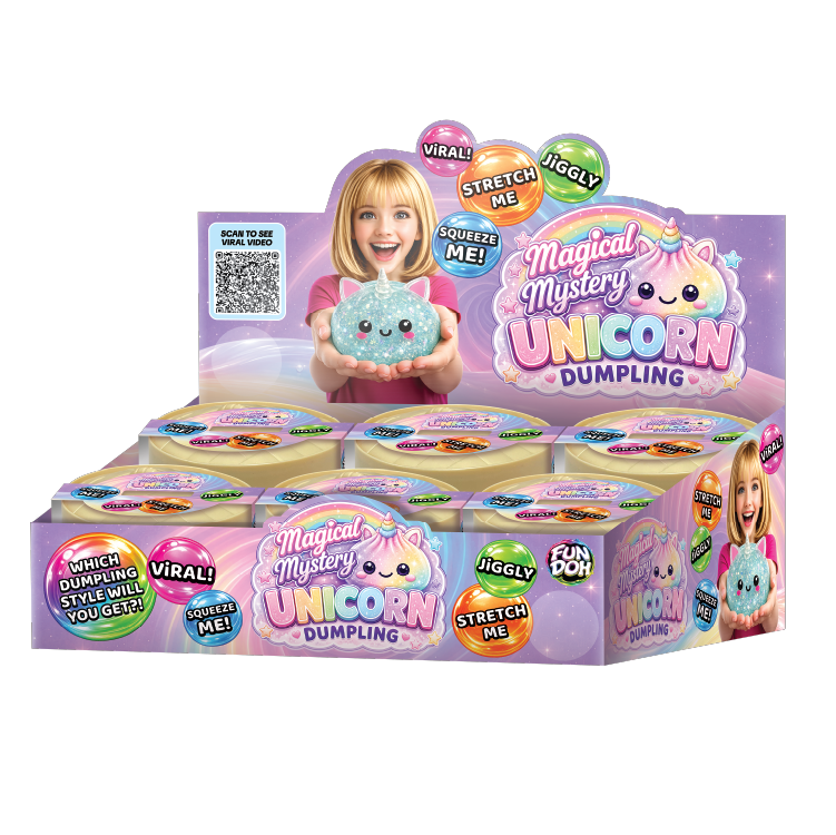 Novelty Brands - Fun Doh Unicorn Mystery Dumpling Squishy Toy - 12/Display