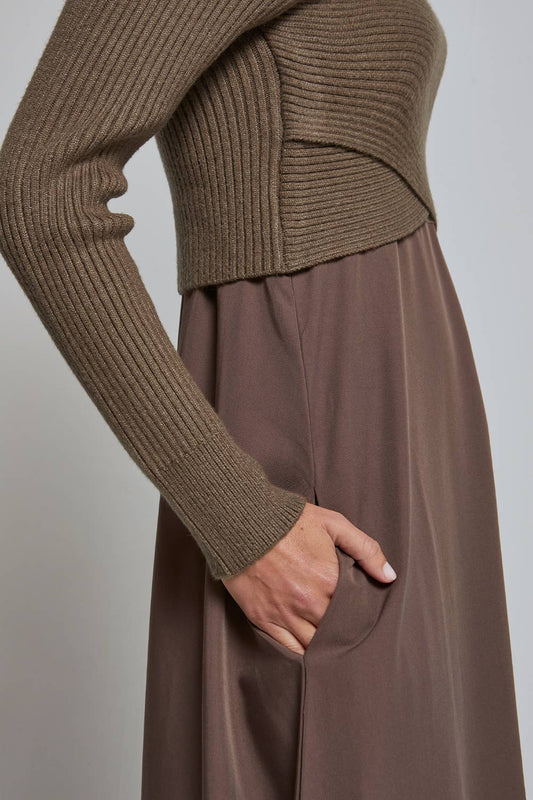 Crescent Brooks Dress and Sweater Two-Piece Set