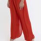 TINA Stephens Italy/Tees By Tina - Mercedes Foldover Waist Silk Pant (PL203): 100 White / One Size