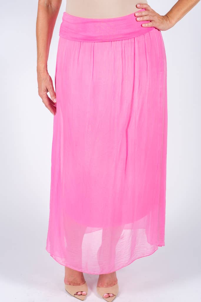 TINA Stephens Italy/Tees By Tina - Brenda Silk Foldover Waist Skirt (SL204)