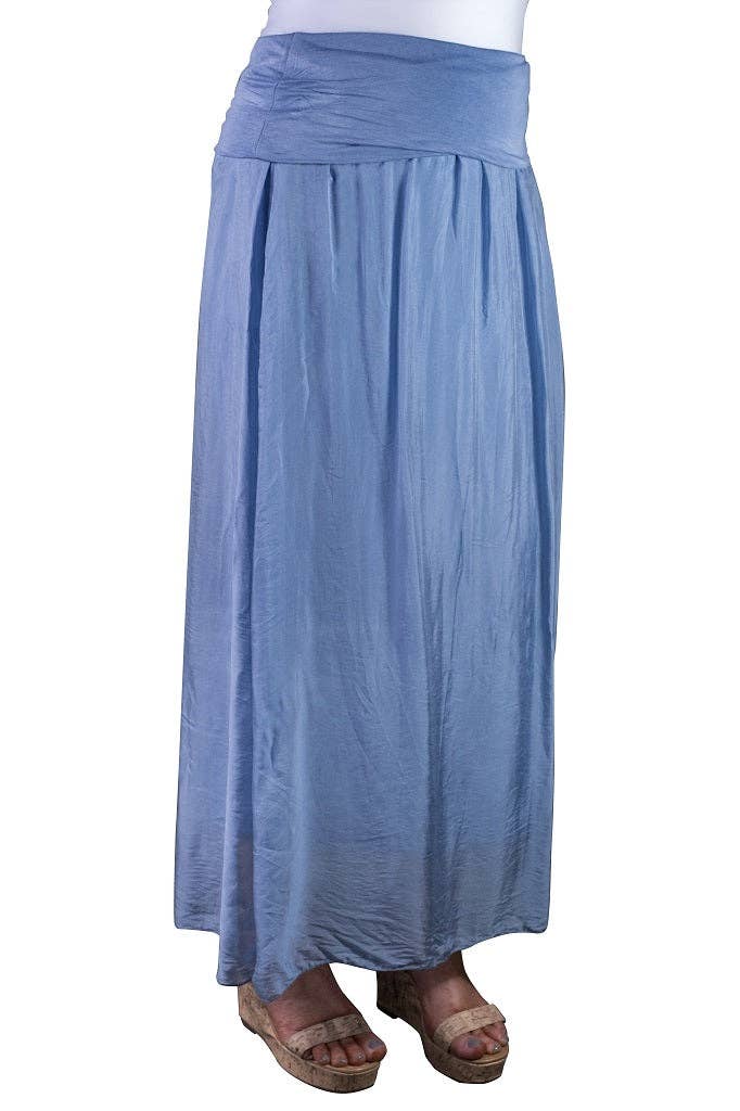 TINA Stephens Italy/Tees By Tina - Brenda Silk Foldover Waist Skirt (SL204)