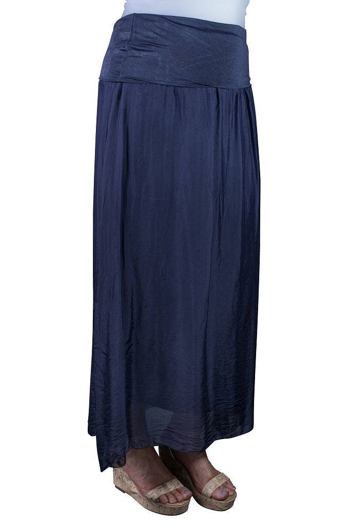 TINA Stephens Italy/Tees By Tina - Brenda Silk Foldover Waist Skirt (SL204)