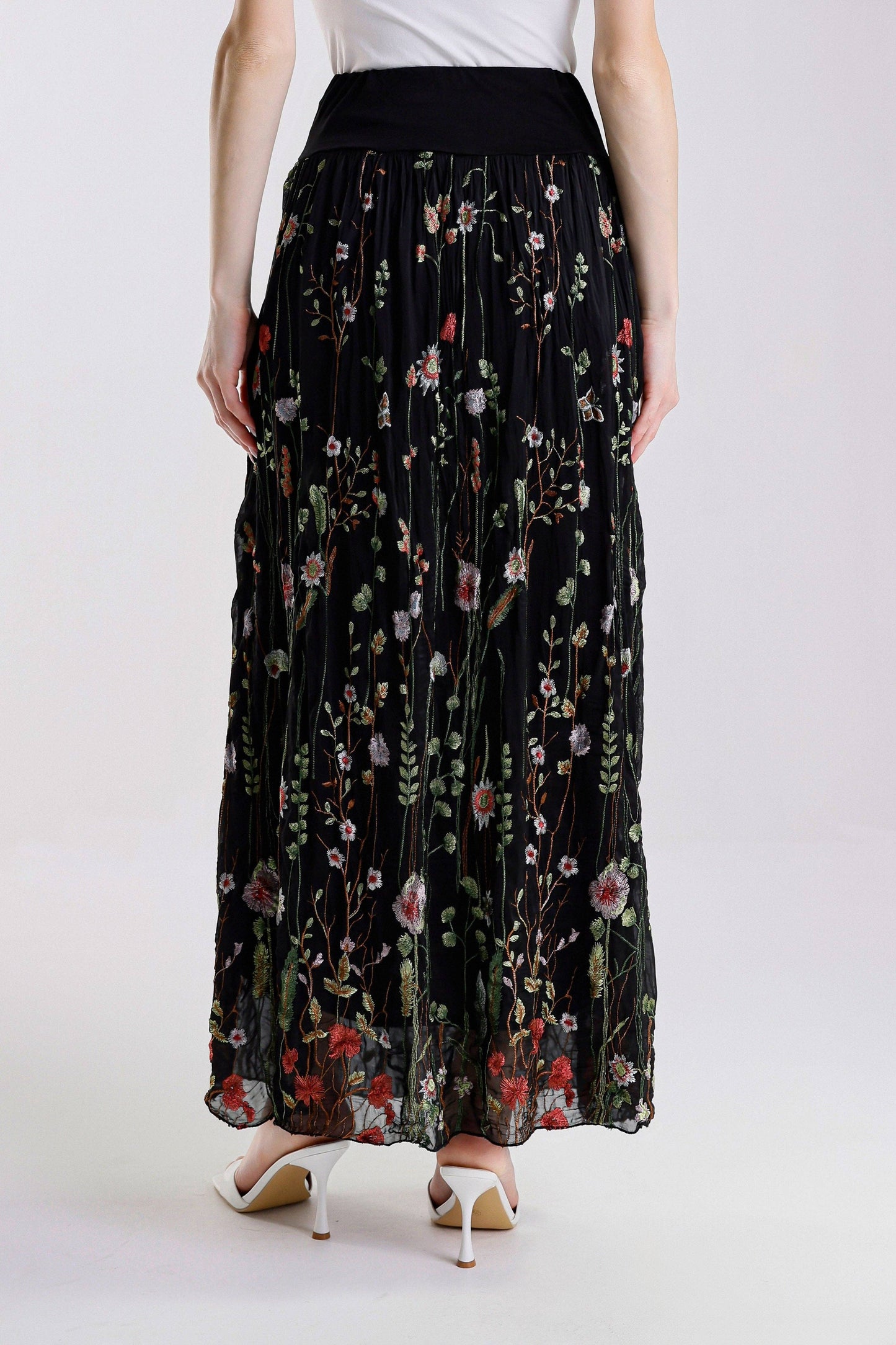 TINA Stephens Italy/Tees By Tina - Sable Garden Silk Skirt (SL202G)