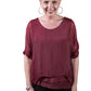 Adriana Silk Double Raw Edge Top (BQ209)