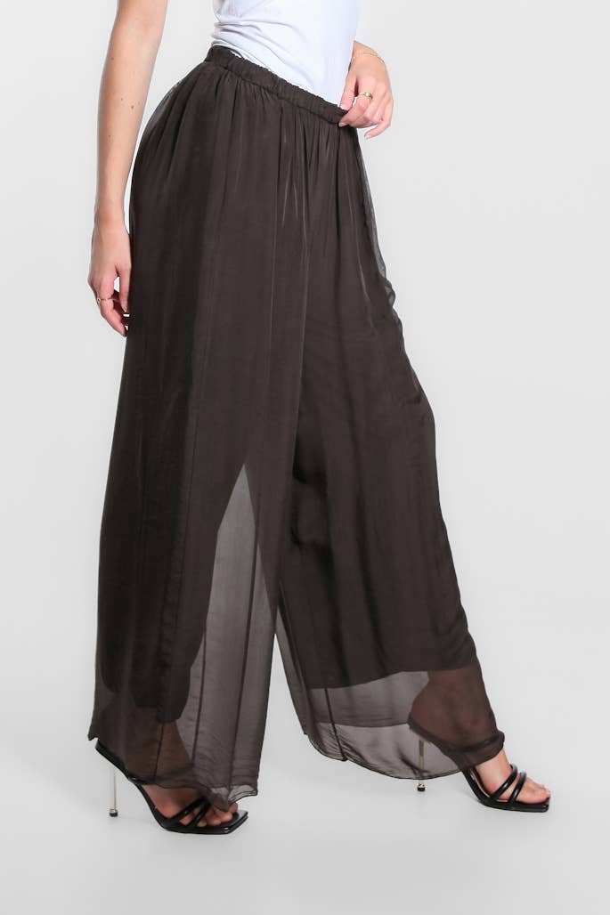 TINA Stephens Italy/Tees By Tina - Roxy Silk Straight Leg Pant (PL212)