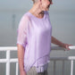 Adriana Silk Double Raw Edge Top (BQ209)