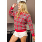 Clear Sequin Plaid Sweater