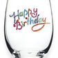 The Queens' Jewels® - Happy Birthday Jeweled Stemless Wine Glass