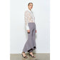 INA - Luxe Satin Contrast Collar Lace Button Down Blouse