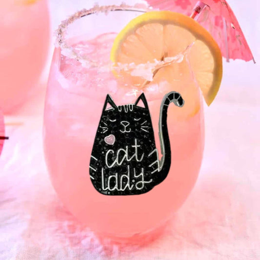 The Queens' Jewels® - Cat Lady Stemless Wine Glass