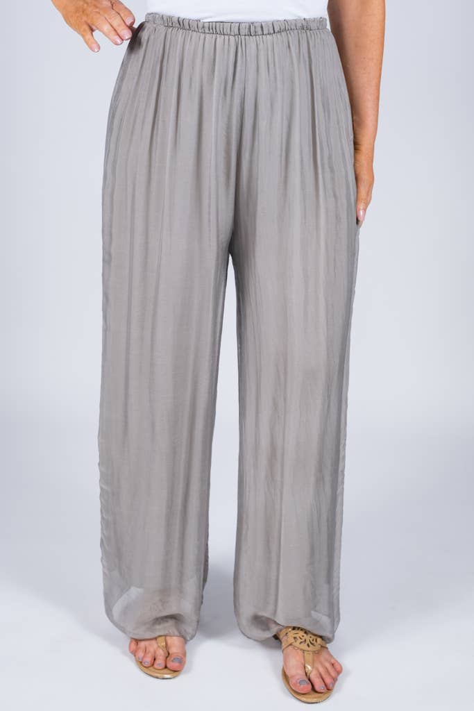 TINA Stephens Italy/Tees By Tina - Roxy Silk Straight Leg Pant (PL212)