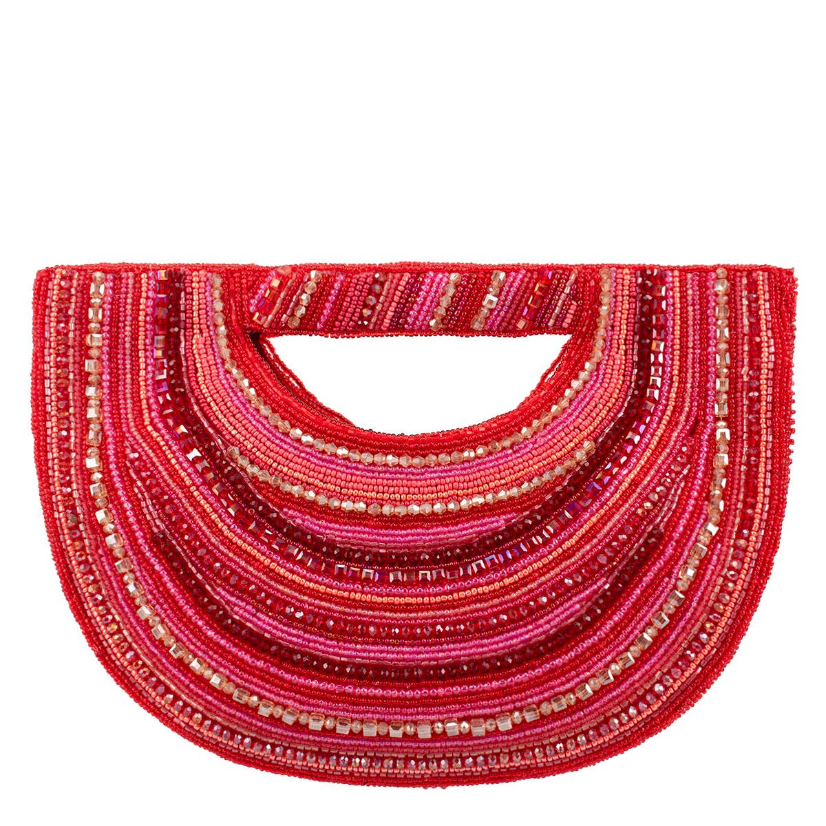 Ruby Chic Draped Beads with Straight Handle Handbag